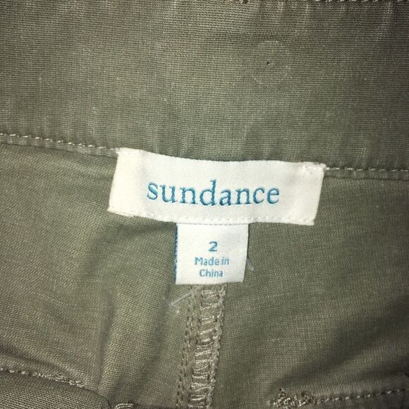 Sundance green khaki cropped, wide leg Rick rack trimmed pants - Picture 4 of 6